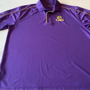 LSU PGA Tour Purple Polo Shirt with Gold Accents. XL